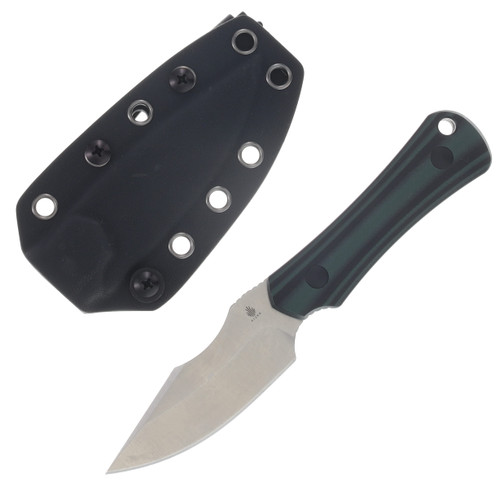 Kizer Bone Fixed Blade Knife Satin AEB-L/Black and Green G-10 1122A3